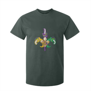 Mardi Gras Alligator Crocodiles Funny Fleur De Lis T Shirt For Kid TS09 Dark Forest Green Print Your Wear