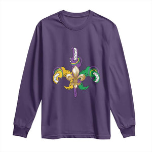 Mardi Gras Alligator Crocodiles Funny Fleur De Lis Long Sleeve Shirt TS09 Purple Print Your Wear