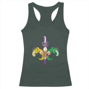 Mardi Gras Alligator Crocodiles Funny Fleur De Lis Racerback Tank Top TS09 Dark Forest Green Print Your Wear