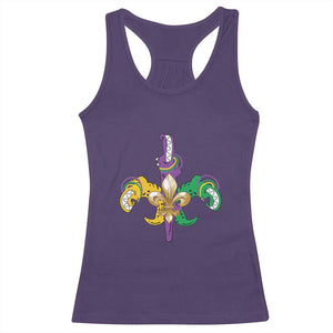 Mardi Gras Alligator Crocodiles Funny Fleur De Lis Racerback Tank Top TS09 Purple Print Your Wear