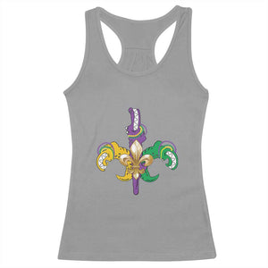 Mardi Gras Alligator Crocodiles Funny Fleur De Lis Racerback Tank Top TS09 Sport Gray Print Your Wear