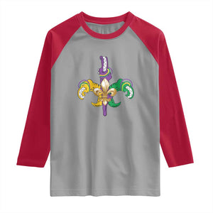Mardi Gras Alligator Crocodiles Funny Fleur De Lis Raglan Shirt TS09 Sport Gray Red Print Your Wear