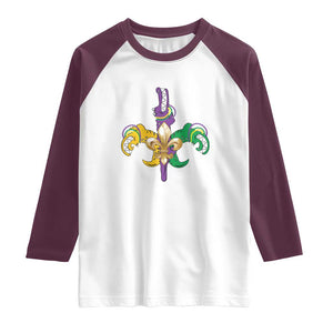 Mardi Gras Alligator Crocodiles Funny Fleur De Lis Raglan Shirt TS09 White Maroon Print Your Wear