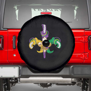 Mardi Gras Alligator Crocodiles Funny Fleur De Lis Spare Tire Cover TS09 Black Print Your Wear