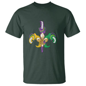 Mardi Gras Alligator Crocodiles Funny Fleur De Lis T Shirt TS09 Dark Forest Green Printyourwear