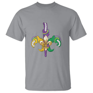 Mardi Gras Alligator Crocodiles Funny Fleur De Lis T Shirt TS09 Sport Gray Printyourwear