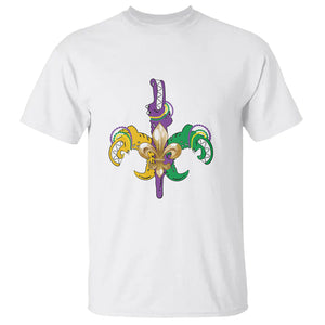 Mardi Gras Alligator Crocodiles Funny Fleur De Lis T Shirt TS09 White Printyourwear