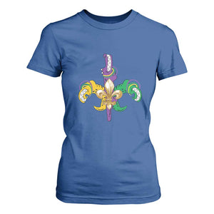 Mardi Gras Alligator Crocodiles Funny Fleur De Lis T Shirt For Women TS09 Royal Blue Print Your Wear