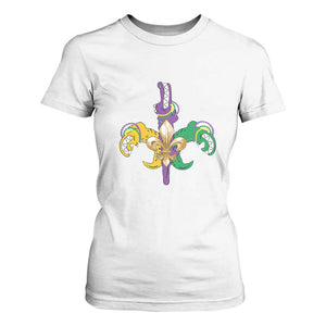 Mardi Gras Alligator Crocodiles Funny Fleur De Lis T Shirt For Women TS09 White Print Your Wear