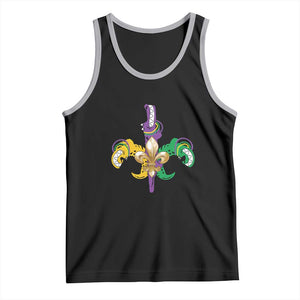 Mardi Gras Alligator Crocodiles Funny Fleur De Lis Tank Top TS09 Black Athletic Heather Print Your Wear