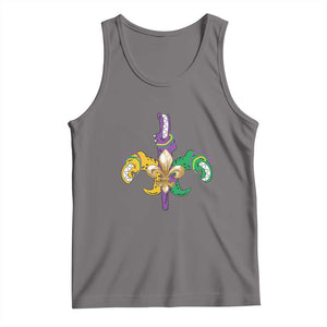 Mardi Gras Alligator Crocodiles Funny Fleur De Lis Tank Top TS09 Deep Heather Print Your Wear