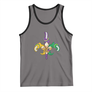 Mardi Gras Alligator Crocodiles Funny Fleur De Lis Tank Top TS09 Deep Heather Black Print Your Wear