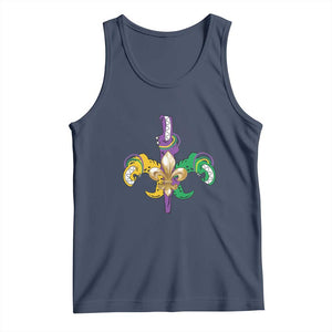 Mardi Gras Alligator Crocodiles Funny Fleur De Lis Tank Top TS09 Navy Print Your Wear