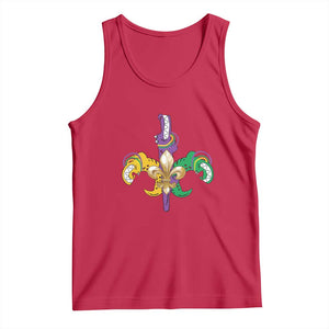 Mardi Gras Alligator Crocodiles Funny Fleur De Lis Tank Top TS09 Red Print Your Wear