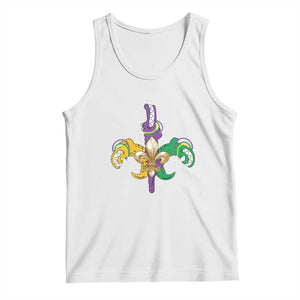 Mardi Gras Alligator Crocodiles Funny Fleur De Lis Tank Top TS09 White Print Your Wear