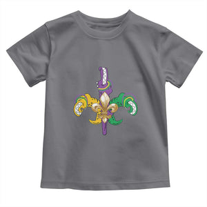 Mardi Gras Alligator Crocodiles Funny Fleur De Lis Toddler T Shirt TS09 Charcoal Print Your Wear