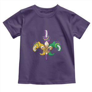 Mardi Gras Alligator Crocodiles Funny Fleur De Lis Toddler T Shirt TS09 Purple Print Your Wear