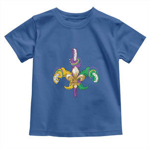 Mardi Gras Alligator Crocodiles Funny Fleur De Lis Toddler T Shirt TS09 Royal Blue Print Your Wear