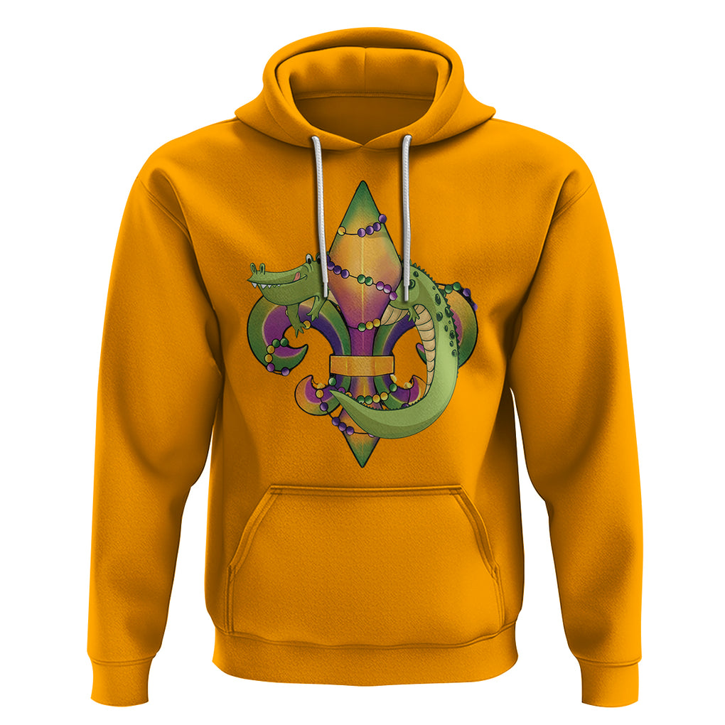 Mardi Gras Alligator Crocodiles Fleur De Lis Hoodie TS09 Gold Printyourwear