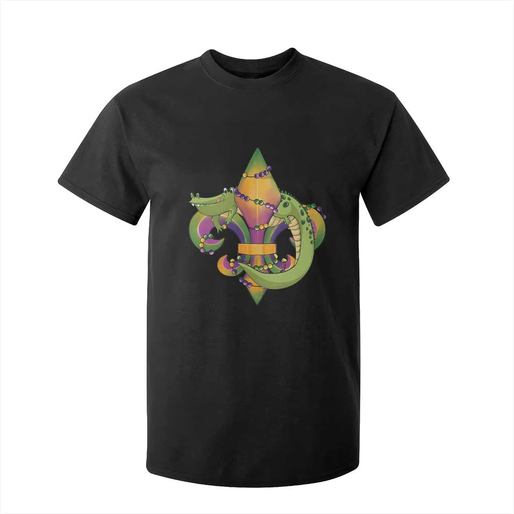 Mardi Gras Alligator Crocodiles Fleur De Lis T Shirt For Kid TS09 Black Print Your Wear
