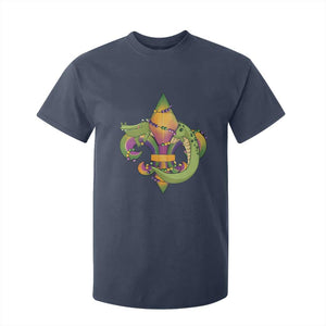 Mardi Gras Alligator Crocodiles Fleur De Lis T Shirt For Kid TS09 Navy Print Your Wear