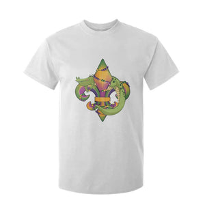 Mardi Gras Alligator Crocodiles Fleur De Lis T Shirt For Kid TS09 White Print Your Wear