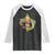Mardi Gras Alligator Crocodiles Fleur De Lis Raglan Shirt TS09 Black White Print Your Wear