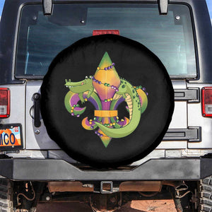 Mardi Gras Alligator Crocodiles Fleur De Lis Spare Tire Cover TS09 No hole Black Print Your Wear