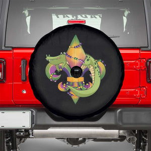 Mardi Gras Alligator Crocodiles Fleur De Lis Spare Tire Cover TS09 Black Print Your Wear