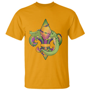 Mardi Gras Alligator Crocodiles Fleur De Lis T Shirt TS09 Gold Printyourwear