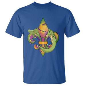 Mardi Gras Alligator Crocodiles Fleur De Lis T Shirt TS09 Royal Blue Printyourwear