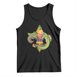 Mardi Gras Alligator Crocodiles Fleur De Lis Tank Top TS09 Black Print Your Wear