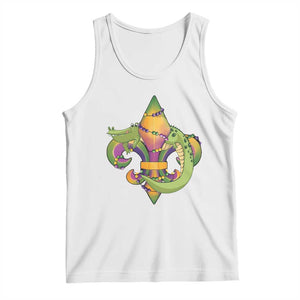 Mardi Gras Alligator Crocodiles Fleur De Lis Tank Top TS09 White Print Your Wear