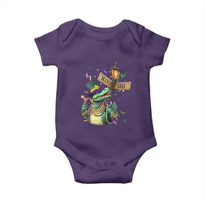 Bead Dinosaur Funny Mardi Grawr Gras Baby Onesie TS09 Purple Print Your Wear