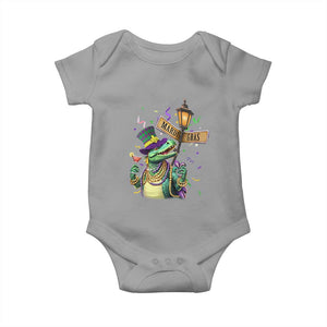 Bead Dinosaur Funny Mardi Grawr Gras Baby Onesie TS09 Sport Gray Print Your Wear