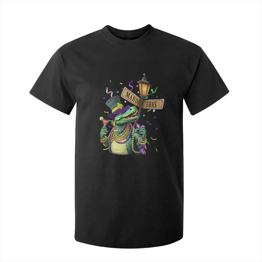 Bead Dinosaur Funny Mardi Grawr Gras T Shirt For Kid TS09 Black Print Your Wear