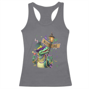 Bead Dinosaur Funny Mardi Grawr Gras Racerback Tank Top TS09 Charcoal Print Your Wear