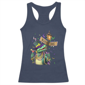 Bead Dinosaur Funny Mardi Grawr Gras Racerback Tank Top TS09 Navy Print Your Wear