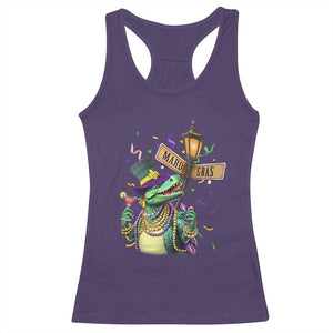 Bead Dinosaur Funny Mardi Grawr Gras Racerback Tank Top TS09 Purple Print Your Wear