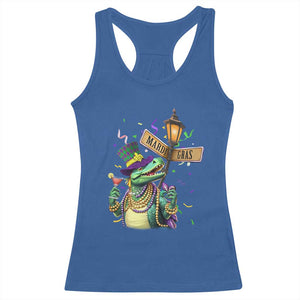 Bead Dinosaur Funny Mardi Grawr Gras Racerback Tank Top TS09 Royal Blue Print Your Wear