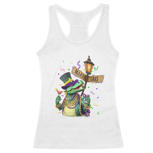 Bead Dinosaur Funny Mardi Grawr Gras Racerback Tank Top TS09 White Print Your Wear