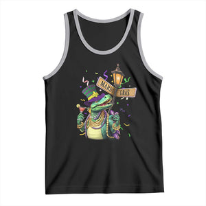 Bead Dinosaur Funny Mardi Grawr Gras Tank Top TS09 Black Athletic Heather Print Your Wear
