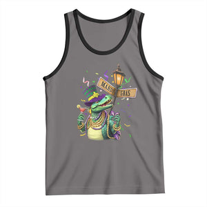 Bead Dinosaur Funny Mardi Grawr Gras Tank Top TS09 Deep Heather Black Print Your Wear