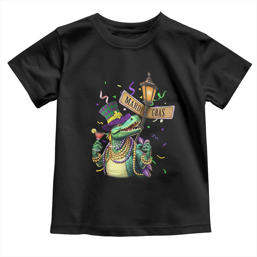 Bead Dinosaur Funny Mardi Grawr Gras Toddler T Shirt TS09 Black Print Your Wear