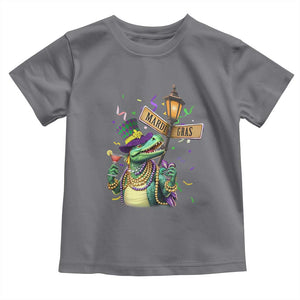 Bead Dinosaur Funny Mardi Grawr Gras Toddler T Shirt TS09 Charcoal Print Your Wear