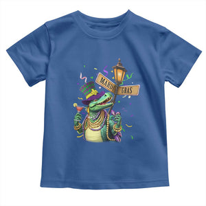 Bead Dinosaur Funny Mardi Grawr Gras Toddler T Shirt TS09 Royal Blue Print Your Wear