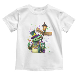 Bead Dinosaur Funny Mardi Grawr Gras Toddler T Shirt TS09 White Print Your Wear