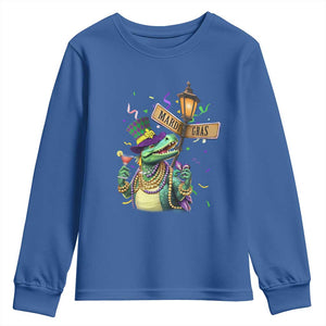 Bead Dinosaur Funny Mardi Grawr Gras Youth Sweatshirt TS09 Royal Blue Print Your Wear
