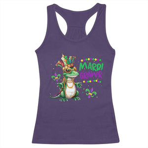 Mardi Grawr Gras Cute Bead Dinosaur Racerback Tank Top TS09 Purple Print Your Wear