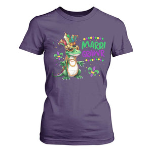Mardi Grawr Gras Cute Bead Dinosaur T Shirt For Women TS09 Purple Print Your Wear